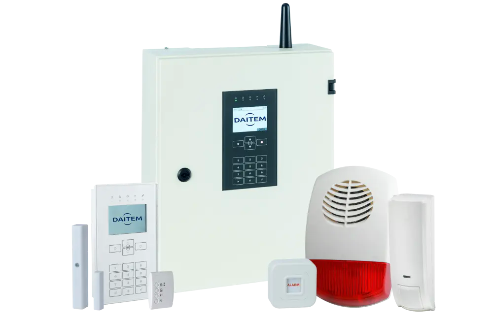 Das <strong>Hybrid-Alarmsystem DAITEM D34</strong>. Ihr Alarmsystem zum Einbruchschutz in Apen und Umgebung.
